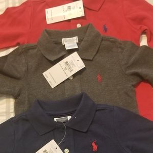 Lot of 3 BNWT Long sleeve Ralph Lauren polos